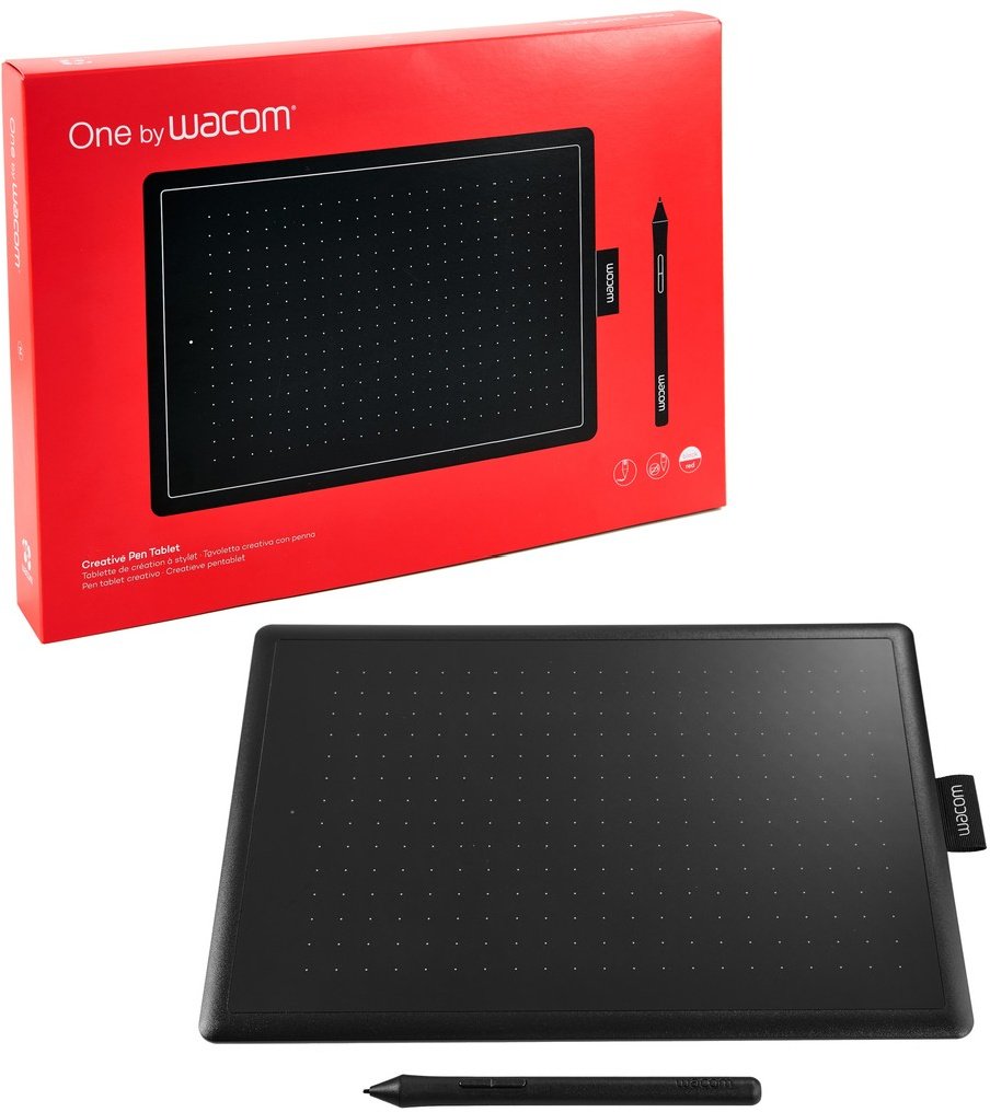 Графический планшет Wacom One Medium CTL-672 черный - ForteMarket Графический планшет Wacom One Medium CTL-672 черный купить,0