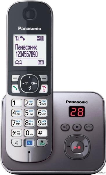 Радиотелефон Panasonic KX-TG6821RUM серый купить,NaN