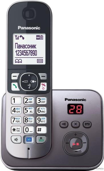 Радиотелефон Panasonic KX-TG6821RUM серый купить,NaN