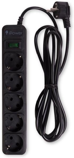 Cетевой фильтр iPower iPEO5S 1.8м чёрный купить,NaN