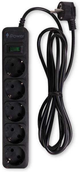 Cетевой фильтр iPower iPEO5S 1.8м чёрный купить,NaN
