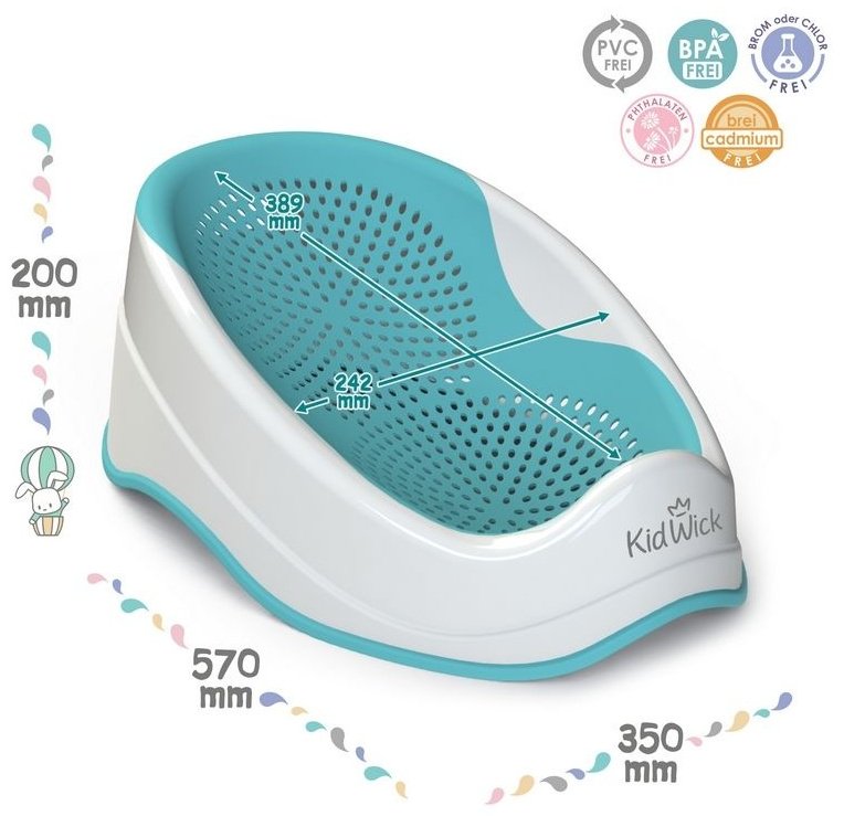 Горка для купания Kidwick МП Дельфин, 1 месяц, бирюзовый