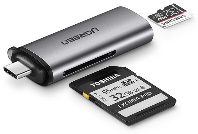 Картридер Ugreen 50704 SD, SDHC, microSD, micro SDHC, micro SDXC, RS-MMC купить,0