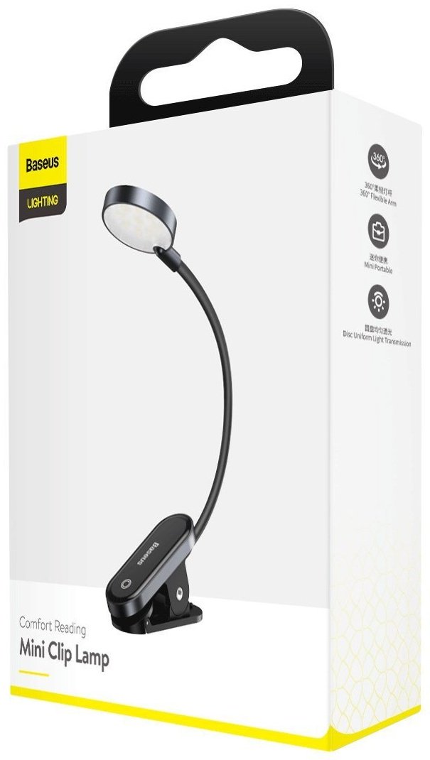 Настольная лампа Baseus Comfort Reading Mini Clip Lamp DGRAD-0G LED, 3 Вт, пластик, алюминий - ForteMarket Настольная лампа Baseus Comfort Reading Mini Clip Lamp DGRAD-0G LED, 3 Вт, пластик, алюминий купить,0