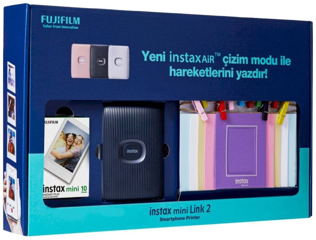 Компактный фотопринтер Fujifilm INSTAX MINI LINK 2 Bundle черный купить,NaN