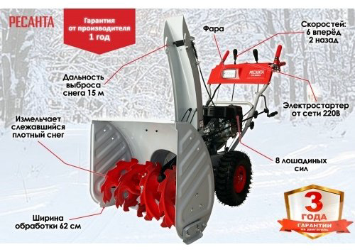 Снегоуборочная машина Ресанта СБ 6000Э купить,NaN