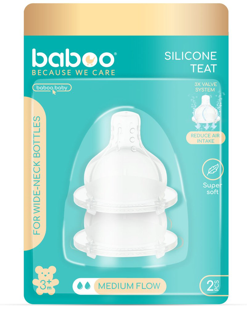 Соска для бутылочки Baboo 4-010, 2 шт купить,NaN