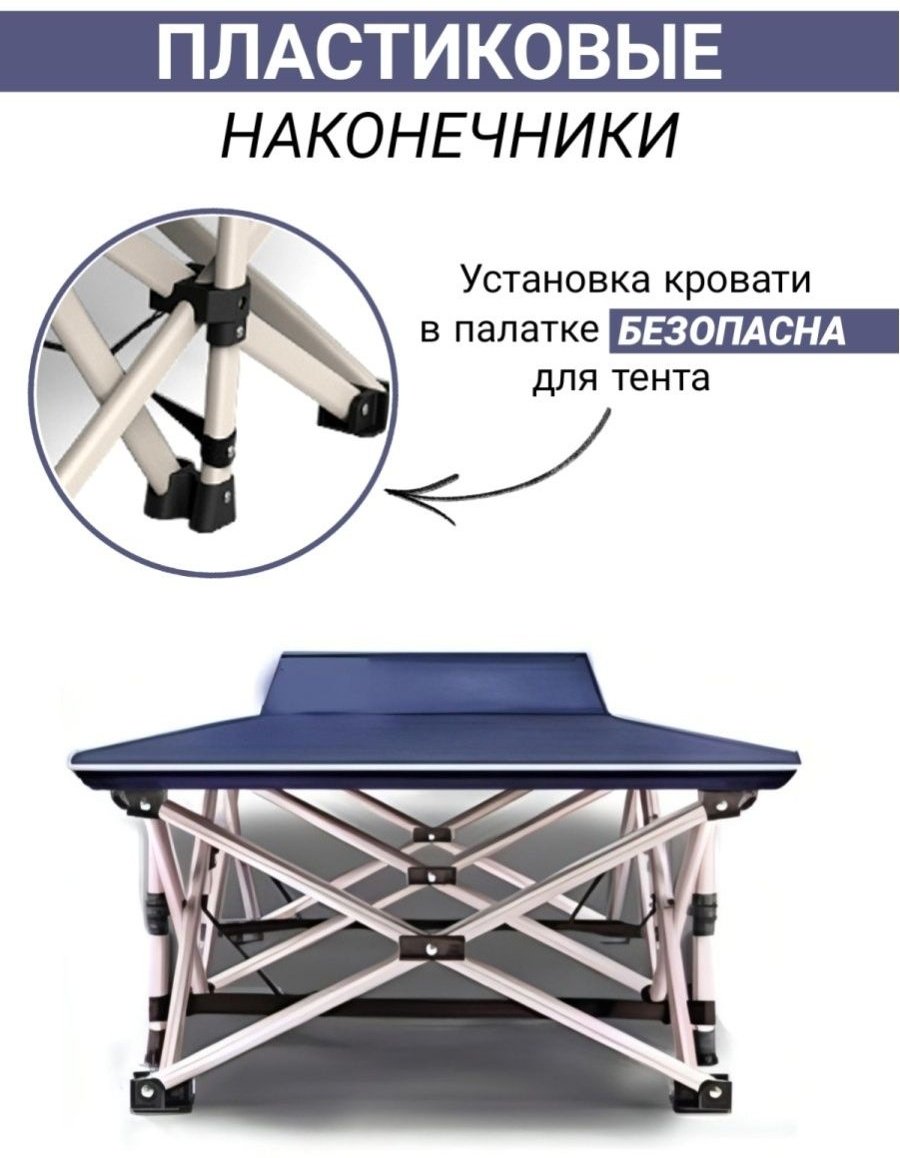 Раскладушка 65х190 см , темно-синий купить,0
