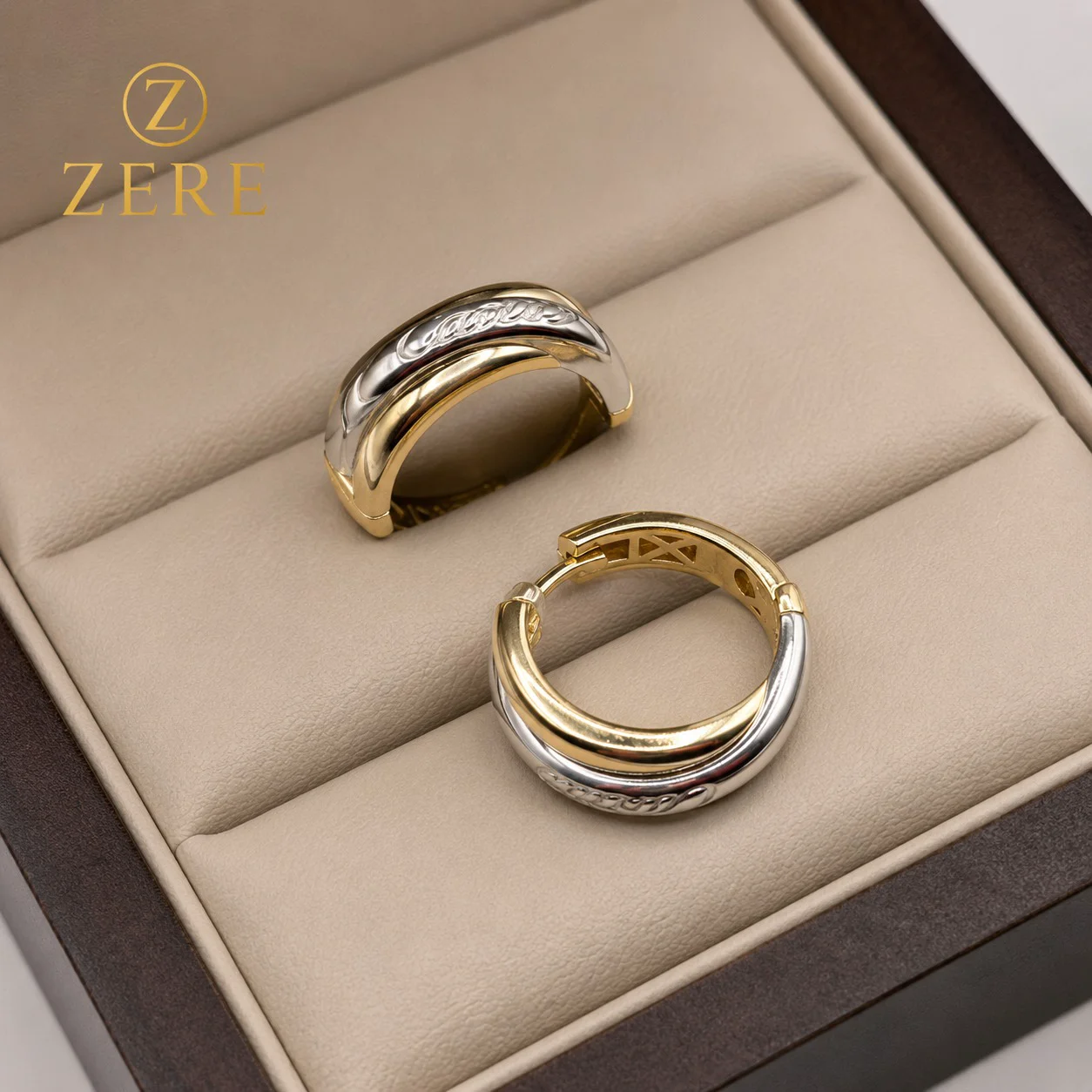 Серьги Zere ZR190710 жёлтое, белое золото 6.02гр  купить,504700