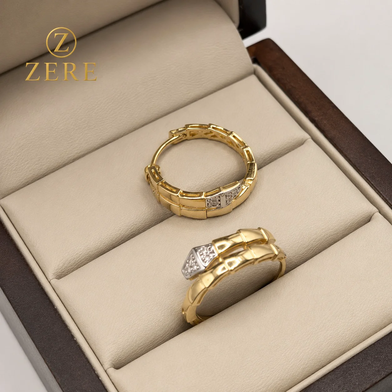 Серьги-кольца Zere ZR190709 жёлтое золото 4.71гр купить,393350