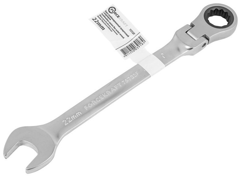 ForceKraft ключ комбинированный трещоточный шарнирный 22 мм FK-75722F, 1 шт