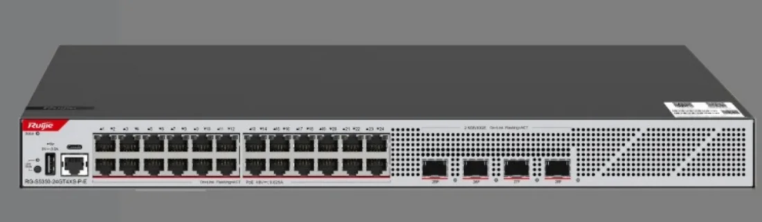 Коммутатор Ruijie Networks/RG-S5350-24GT4XS-P-E 24-Port GE Layer 3 Managed Access Switch with PoE+, 4-Port 10GE Uplink/28 port/10/100/1000 купить,NaN