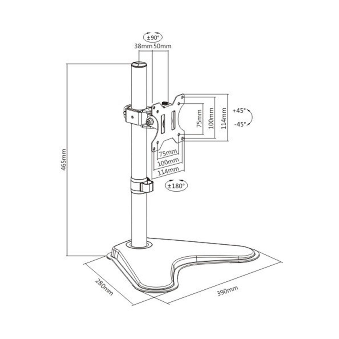 Кронштейн Brateck LDT12-T01 13"-32" черный купить,NaN