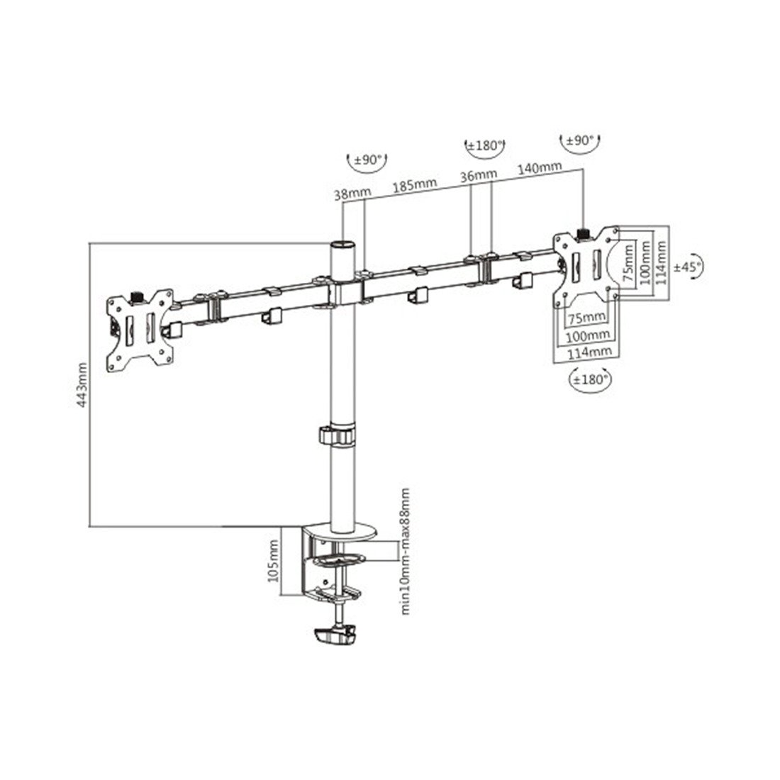 Кронштейн Brateck LDT12-C024N 13"-32" черныйй купить,NaN