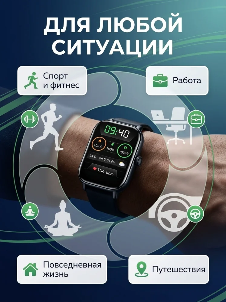 Смарт-часы Avio Smart watch SM-11 44мм черный