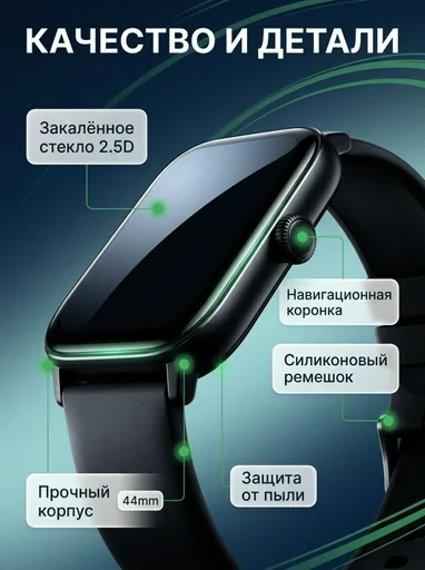 Смарт-часы Avio Smart watch SM-11 44мм черный