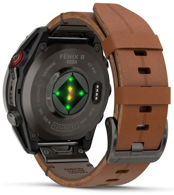 Смарт-часы Garmin Fenix 8 Pro 47 мм черный-коричневый + ремешок