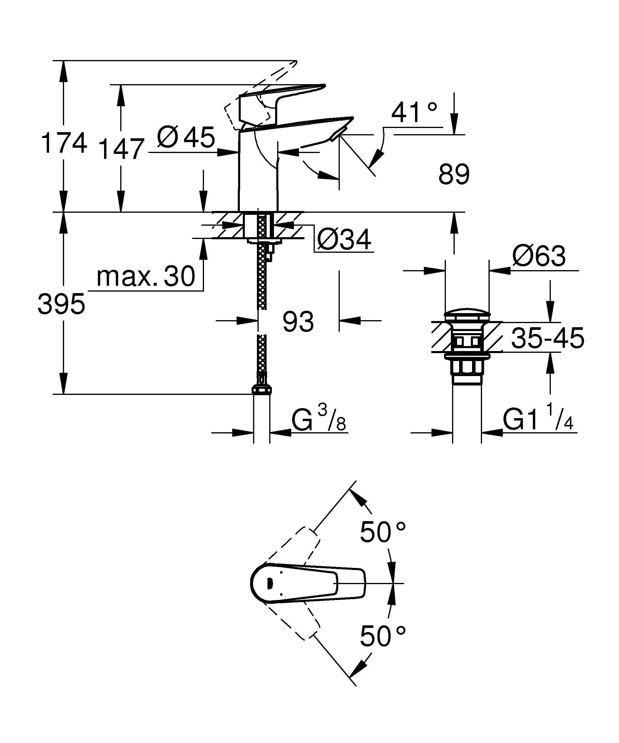 Смеситель для раковины Grohe 23895001 купить,0