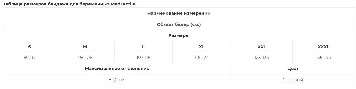 MedTextile 4505 бандаж для беременных размер 2XL бежевый купить,0