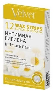 VELVET Для зоны бикини средняя восковые полоски 12 шт.