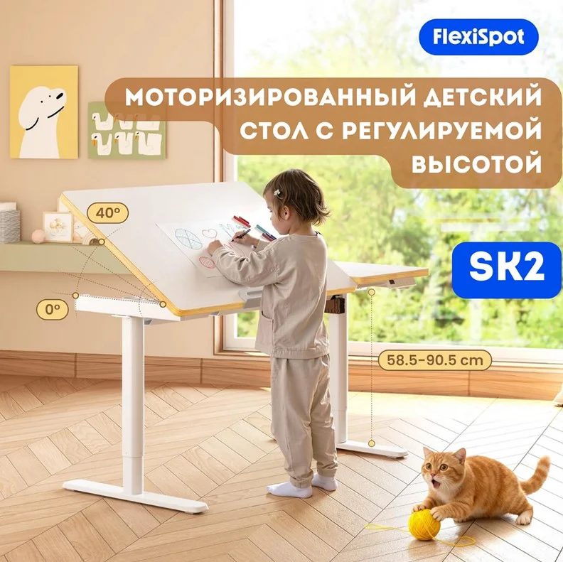 Стол детский FlexiSpot SK2-W белый