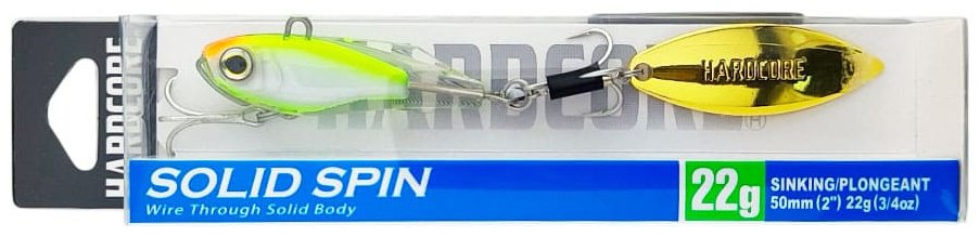 Тейл-спиннер DUEL Hardcore Solid Spin 50mm, 22g, PCL, Pearl Chartreuse F1183-PCL 1 шт 50 мм PCL, Pearl Chartreuse купить,NaN