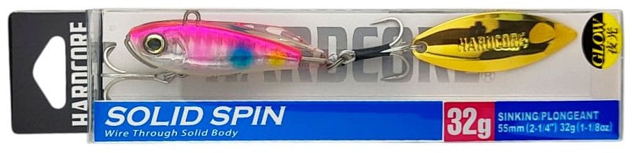 Тейл-спиннер DUEL Hardcore Solid Spin 55mm, 32g, HLPC, Pink Candy Glow Belly F1183-HLPC 1 шт 55 мм HLPC, Pink Candy Glow Belly купить,NaN