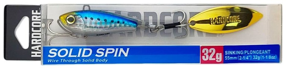 Тейл-спиннер DUEL Hardcore Solid Spin 55mm, 32g, HIW, Sardine F1183-HIW 1 шт 55 мм HIW, Sardine купить,NaN