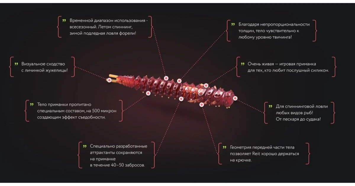 Мягкая приманка Ojas Reit-47# Orange, Рыбный микс 10 шт 47 мм Оранжевый купить,NaN