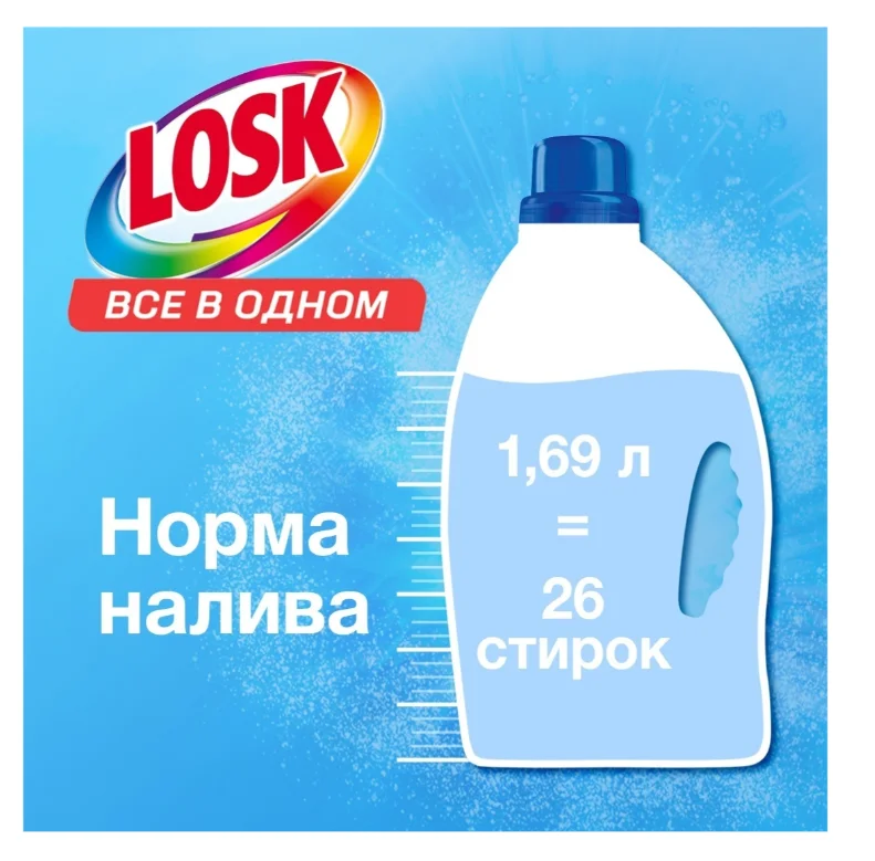 Средство для стирки Losk интенсивная свежесть 1.69л купить,NaN
