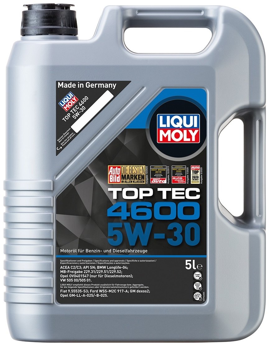 Моторное масло Синтетическое LIQUI MOLY TOP TEC 4600 5W-30 5 л