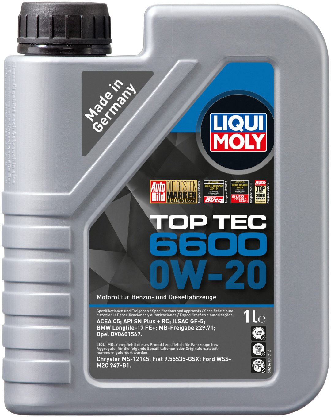 Моторное масло Синтетическое LIQUI MOLY TOP TEC 6600 0W-20 1 л