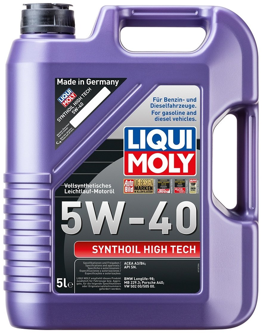 Моторное масло Синтетическое LIQUI MOLY SYNTHOIL HIGH TECH 5W-40 5 л