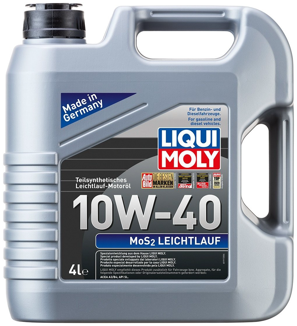 Моторное масло Полусинтетическое LIQUI MOLY MoS2 LEICHTLAUF 10W-40 4 л купить,NaN