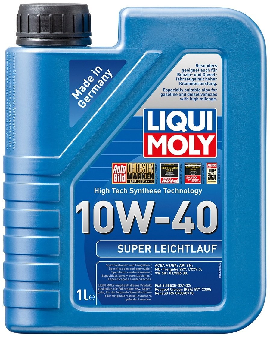 Моторное масло Синтетическое LIQUI MOLY SUPER LEICHTLAUF 10W-40 1 л