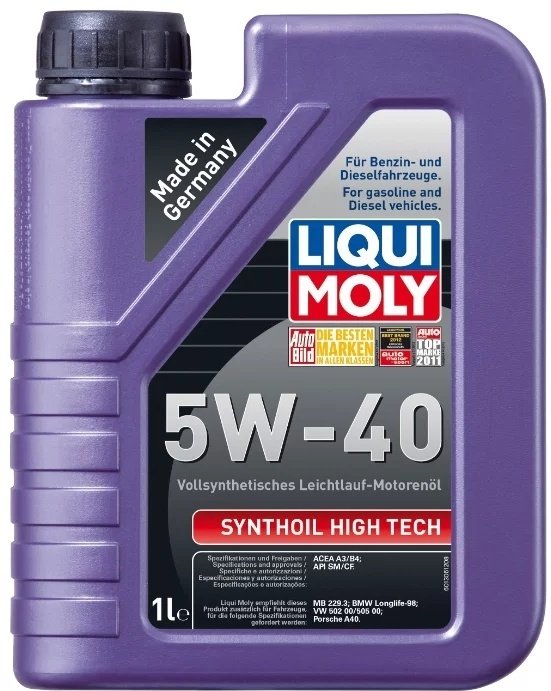 Моторное масло Синтетическое LIQUI MOLY SYNTHOIL HIGH TECH 5W-40 1 л