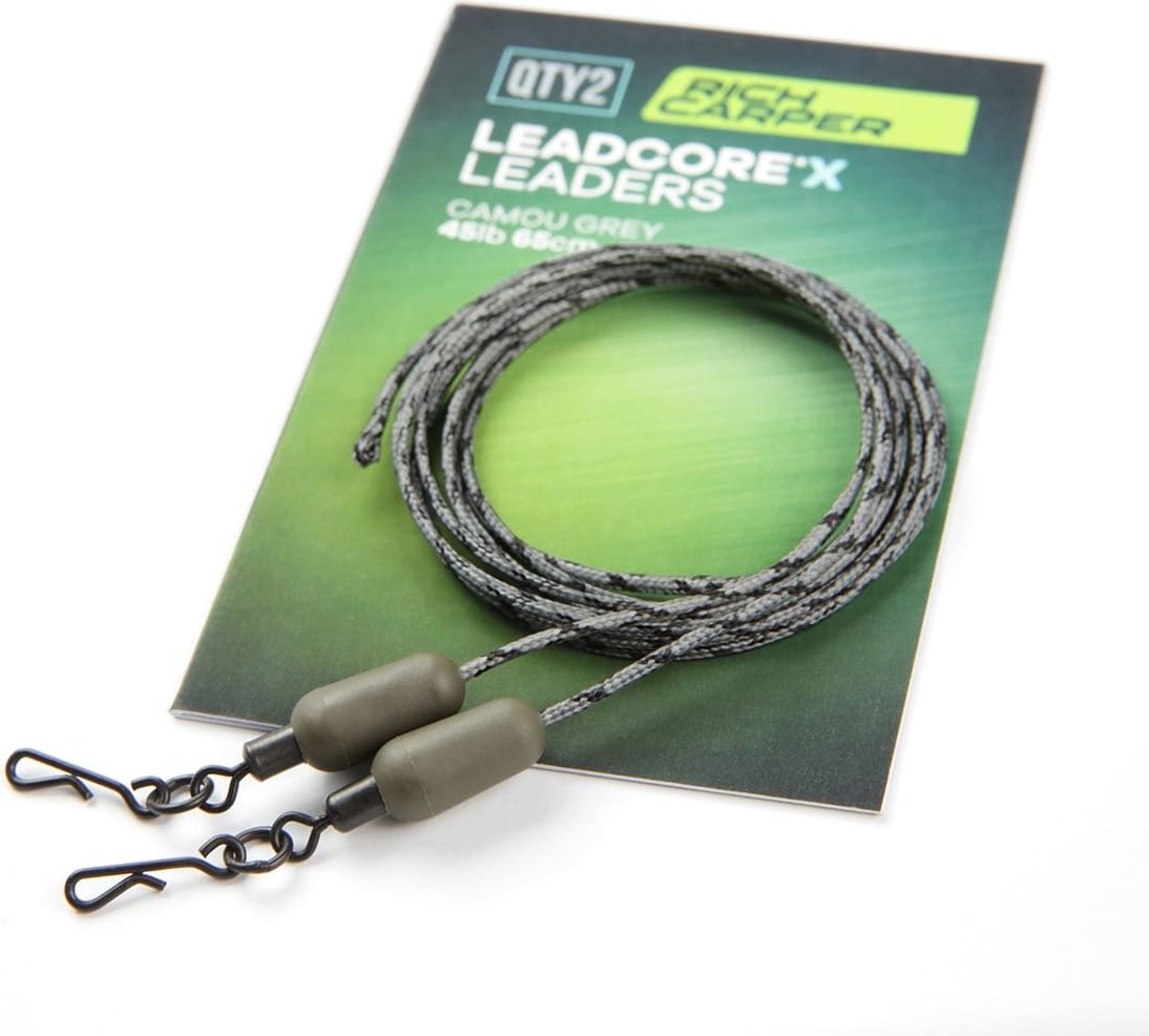 Монтаж Rich Carper «Скользящий» вер.1, Leadcore X#, Camou Green, 45lb, 65см, 2шт купить,NaN