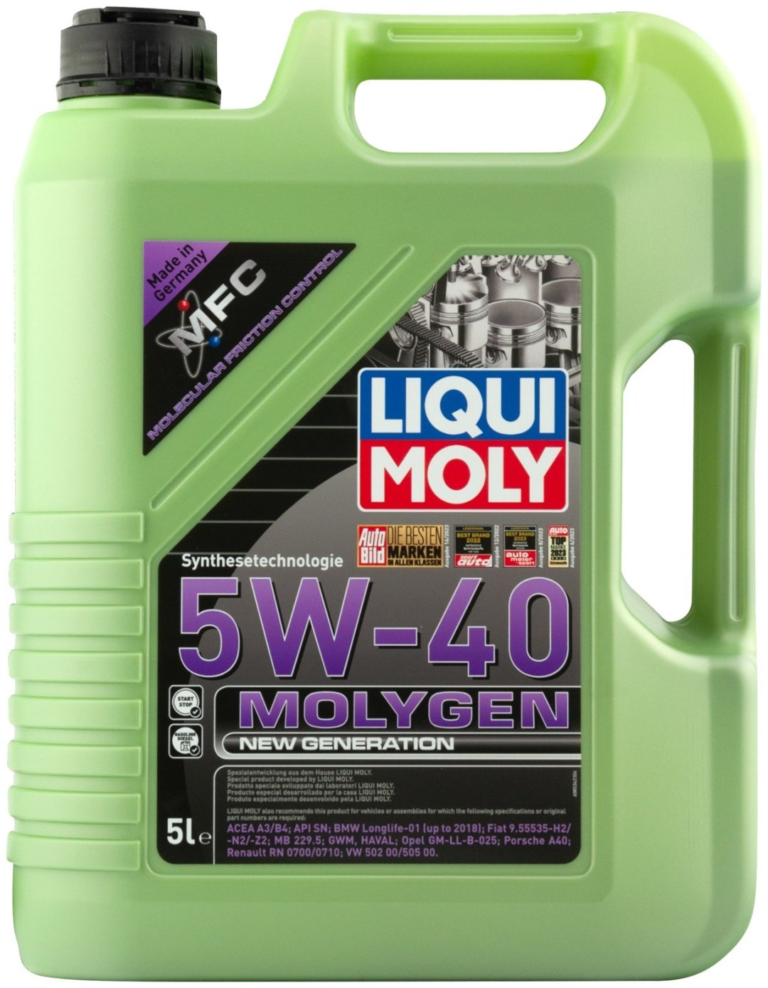 Моторное масло Синтетическое LIQUI MOLY MOLYGEN NEW GENERATION 5W-40 5 л