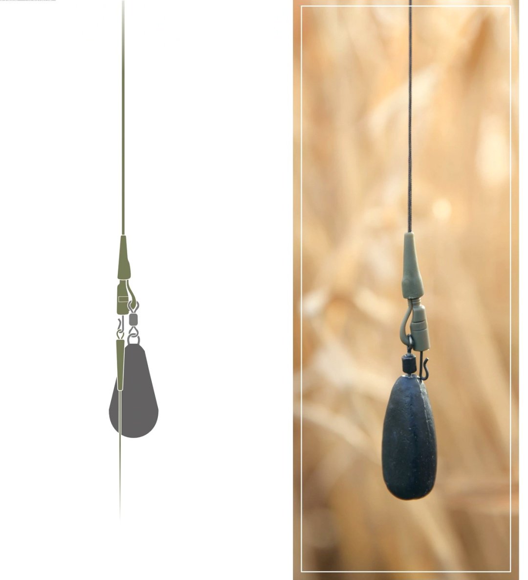Rich Carper безопасная клипса Safety Lead Clip Rig System Dark Camo, 35lb, 78cm купить,NaN