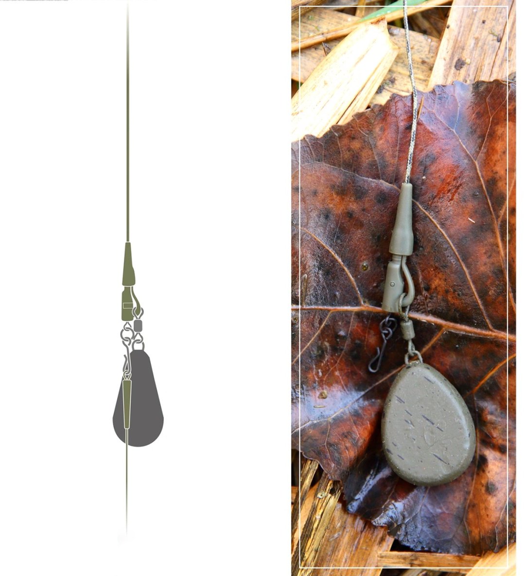 Rich Carper безопасная клипса Safety Lead Clip Rig System ver.II Dark Camo, 35lb, 78cm купить,NaN