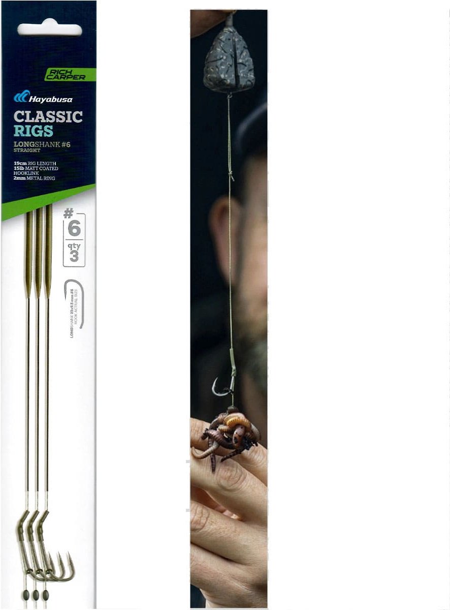 Rich Carper Classic Rig, Long Shank №6, Coated 15lb 19 см купить,NaN