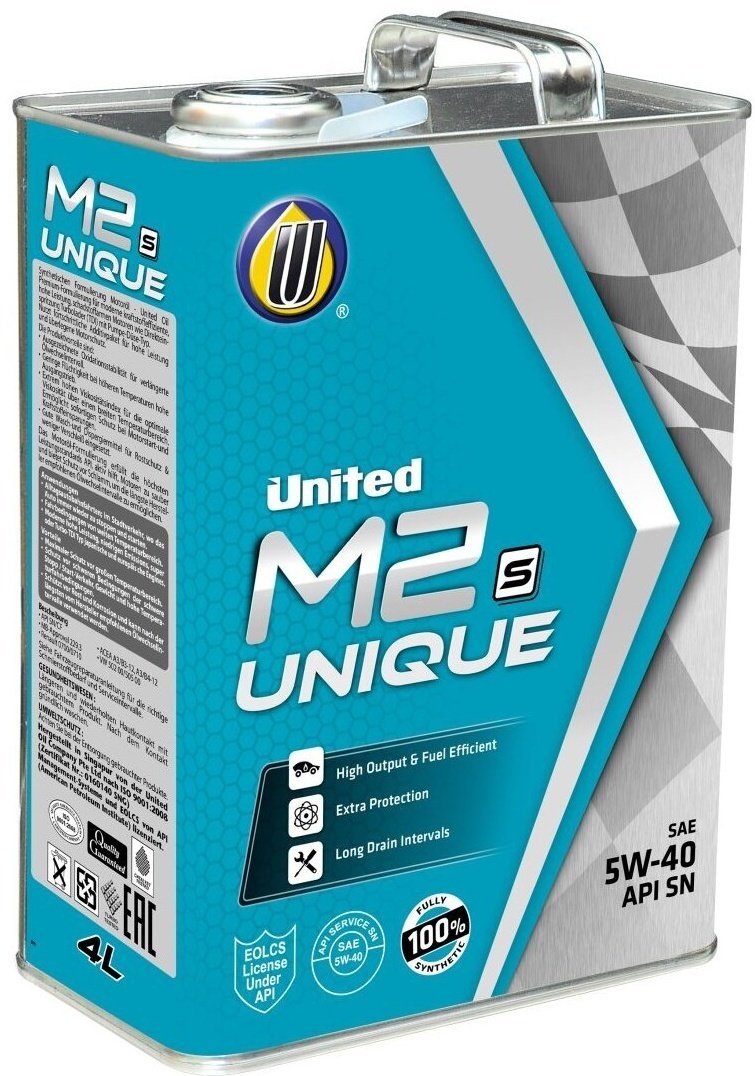Моторное масло Синтетическое United Oil M2 UNIQUE 5W-40 4 л