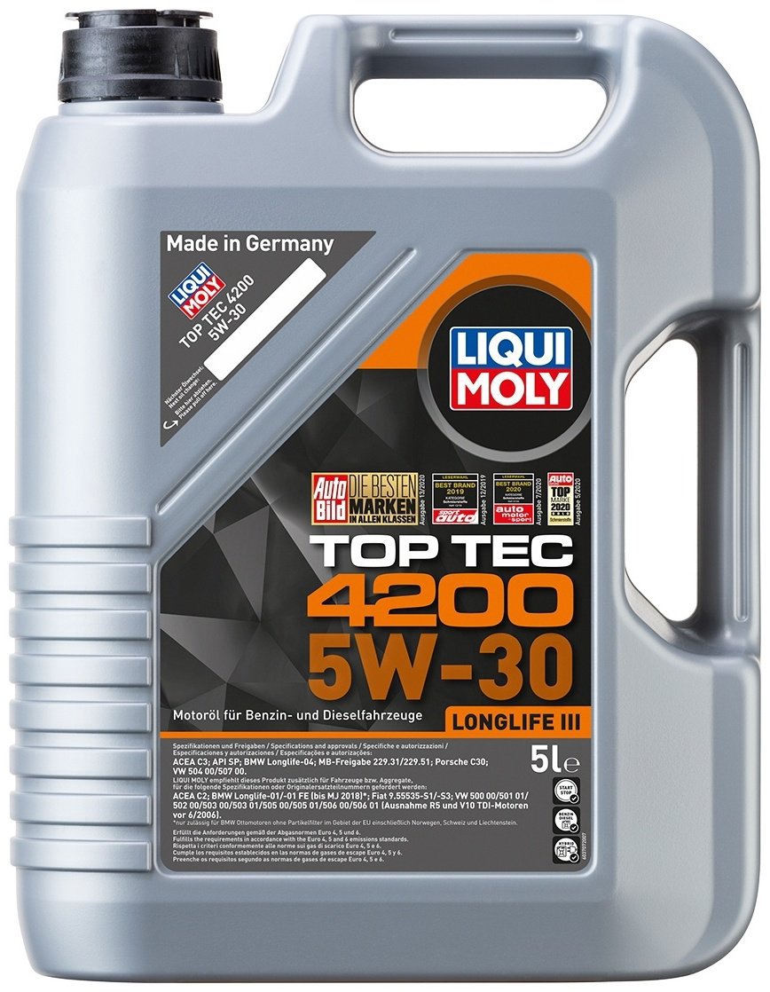 Моторное масло Синтетическое LIQUI MOLY TOP TEC 4200 5W-30 5 л купить,66100
