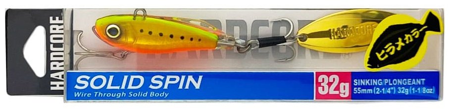 Тейл-спиннер DUEL Hardcore Solid Spin 55mm, 32g, HGCI, Hirame Gold Chart F1183-HGCI 1 шт 55 мм HGCI, Hirame Gold Chart купить,NaN