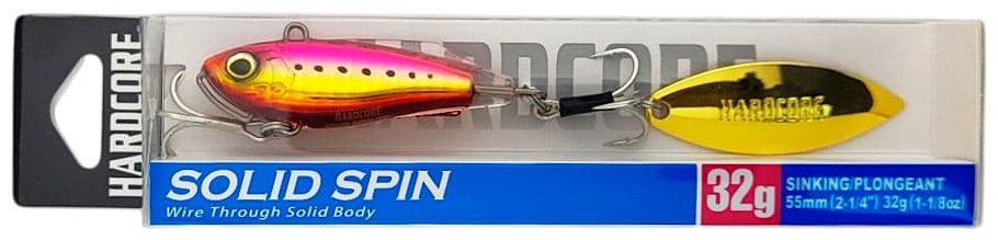 Тейл-спиннер DUEL Hardcore Solid Spin 55mm, 32g, HGPI, Hirame Gold Pink F1183-HGPI 1 шт 55 мм HGPI, Hirame Gold Pink купить,NaN