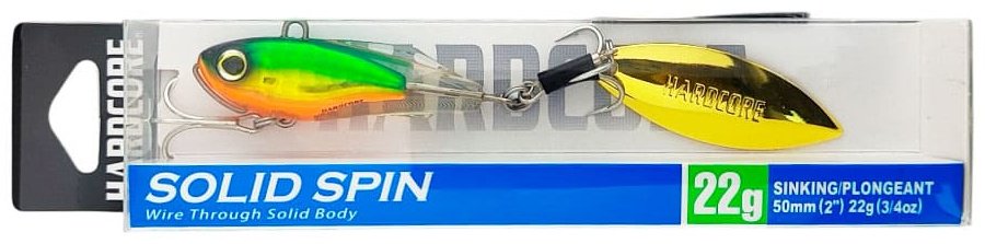 Тейл-спиннер DUEL Hardcore Solid Spin 50mm, 22g, HGGR, Gold Green F1183-HGGR 1 шт 50 мм HGGR, Gold Green купить,NaN
