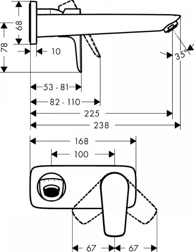 Смеситель Hansgrohe Talis E 71734340, латунь, цвет темный графит купить,NaN