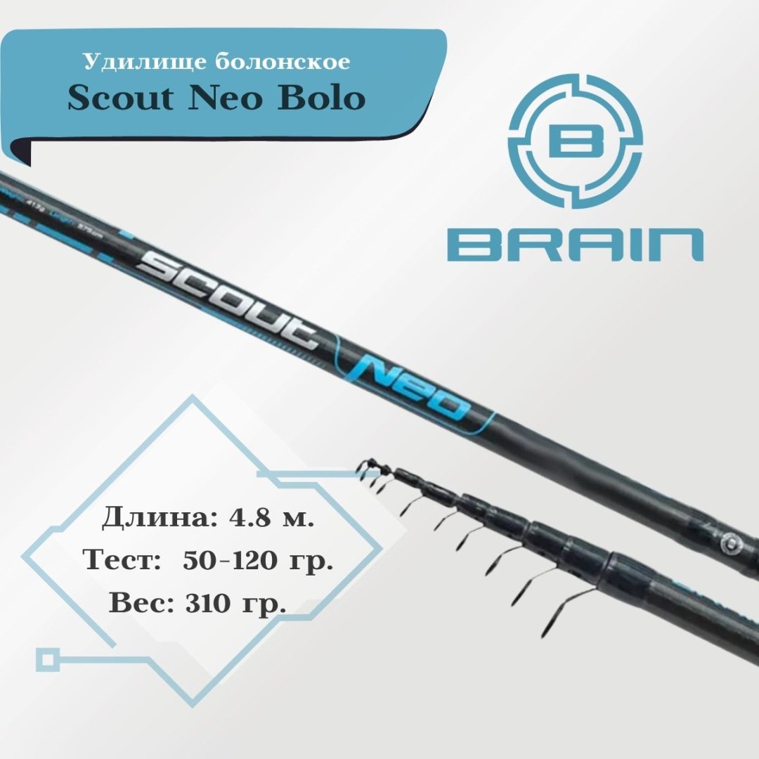 Удилище Brain Scout Neo Bolo болонское 4.8 м купить,NaN