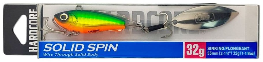 Тейл-спиннер DUEL Hardcore Solid Spin 55mm, 32g, HGGR, Gold Green F1183-HGGR 1 шт 55 мм HGGR, Gold Green купить,NaN