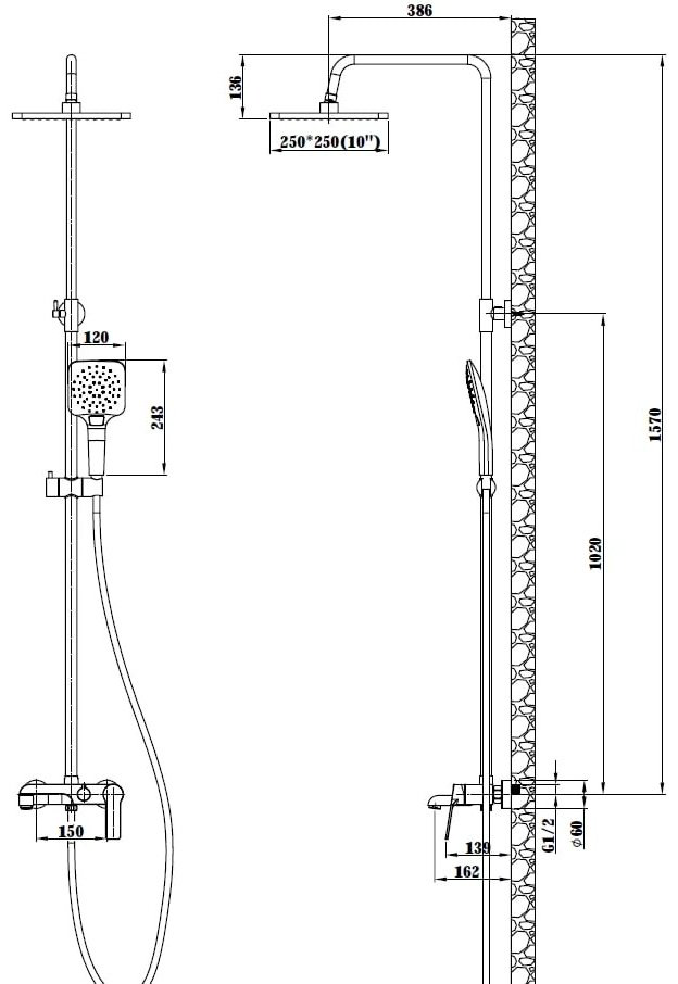 ESKO душевой набор (гарнитур) ST300BL купить,NaN